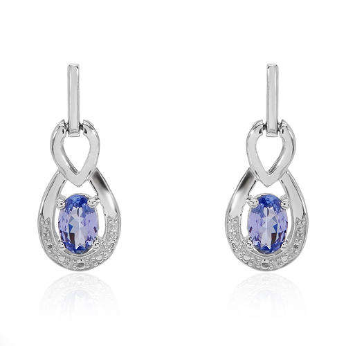 ****R4100*** TANZANITE EARRINGS CRAFTED IN 925 STERLING SILVER